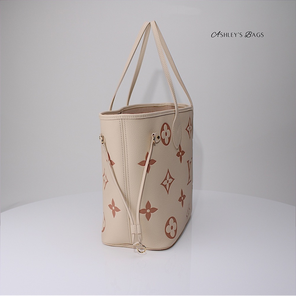 Louis Vuitton MM Neverfull Monogram Empreinte Giant In Crème Rose Trianon Pink - Picture 5 of 15